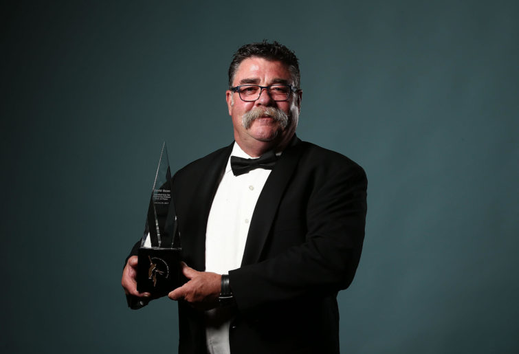 David Boon poses after being inducted into the Australian Cricket Hall of Fame