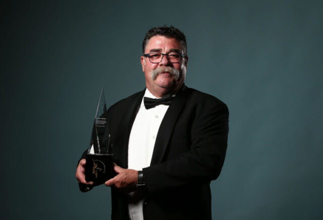 David Boon poses after being inducted into the Australian Cricket Hall of Fame