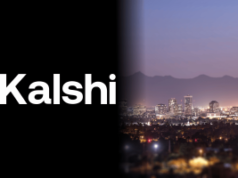 Arizona sports contracts lawsuit against Kalshi paused while Ninth Circuit appeals continue Arizona court battle against Kalshi slows amid legal scope disputes. Kalshi seeks preliminary injunction as tribes oppose Arizona betting crackdown. Kalshi challenges Arizona regulators seeks injunction over prediction market crackdown. Graphic showing the word “Kalshi” on a black background beside a nighttime skyline of Phoenix, Arizona with mountains in the distance.