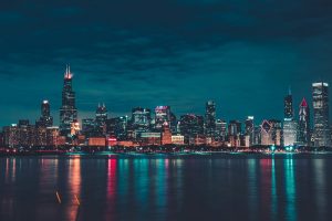 Bally’s Chicago casino reaches full height as $1.7B riverfront project A picture of the Chicago skyline at night.