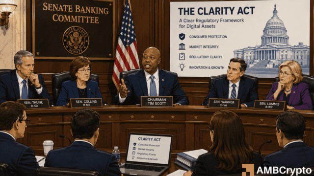CLARITY Act clears Senate markup in 15–9 vote as ethics fights persist