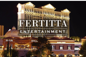 Fertitta Entertainment strikes multibillion dollar deal to acquire Caesars operations Fertitta Entertainment logo displayed over Caesars Palace Las Vegas after proposed $17.6 billion Caesars Entertainment acquisition announcement.