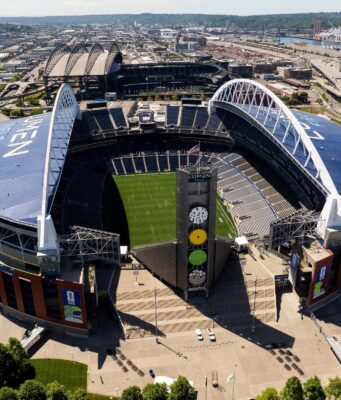How to experience Seattle during the 2026 World Cup An aerial view shows Seattle Stadium, temporarily renamed from Lumen Field, ahead of the FIFA World Cup 2026 in Seattle, Washington on May 27, 2026. The stadium will host six matches during the 2026 FIFA World Cup. (Photo by David RYDER / AFP via Getty Images)
