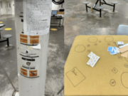 Inspectors uncovered widespread sports gambling materials displayed throughout Pennsylvania federal penitentiary Justice Department inspectors documented gambling flyers and casino-style betting table setup inside USP Canaan inmate common area during 2025 inspection.
