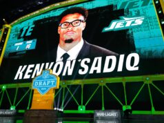 NFL Draft 2026 trends: Tight ends and the 13 personnel revolution PITTSBURGH, PENNSYLVANIA - APRIL 23: A screen shows Kenyon Sadiq of Oregon after being selected 16th overall by the New York Jets during Round One of the 2026 NFL Draft at Acrisure Stadium on April 23, 2026 in Pittsburgh, Pennsylvania. (Photo by Lauren Leigh Bacho/Getty Images)