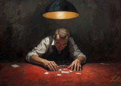 New York Launches Decade-Long Study on Gambling Addiction and Support Gaps A man sitting somberly at a dark casino table game.