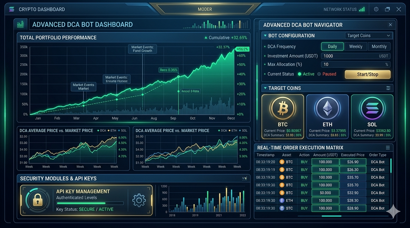 1000130654 standard crypto dca bot interface showing advanced automated configuration panels.
