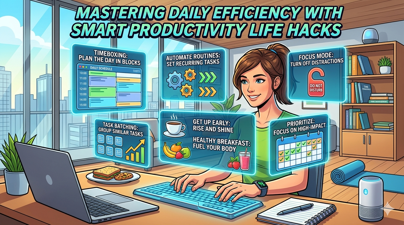 1000132517 A clean organized workspace implementing Smart Productivity Life Hacks