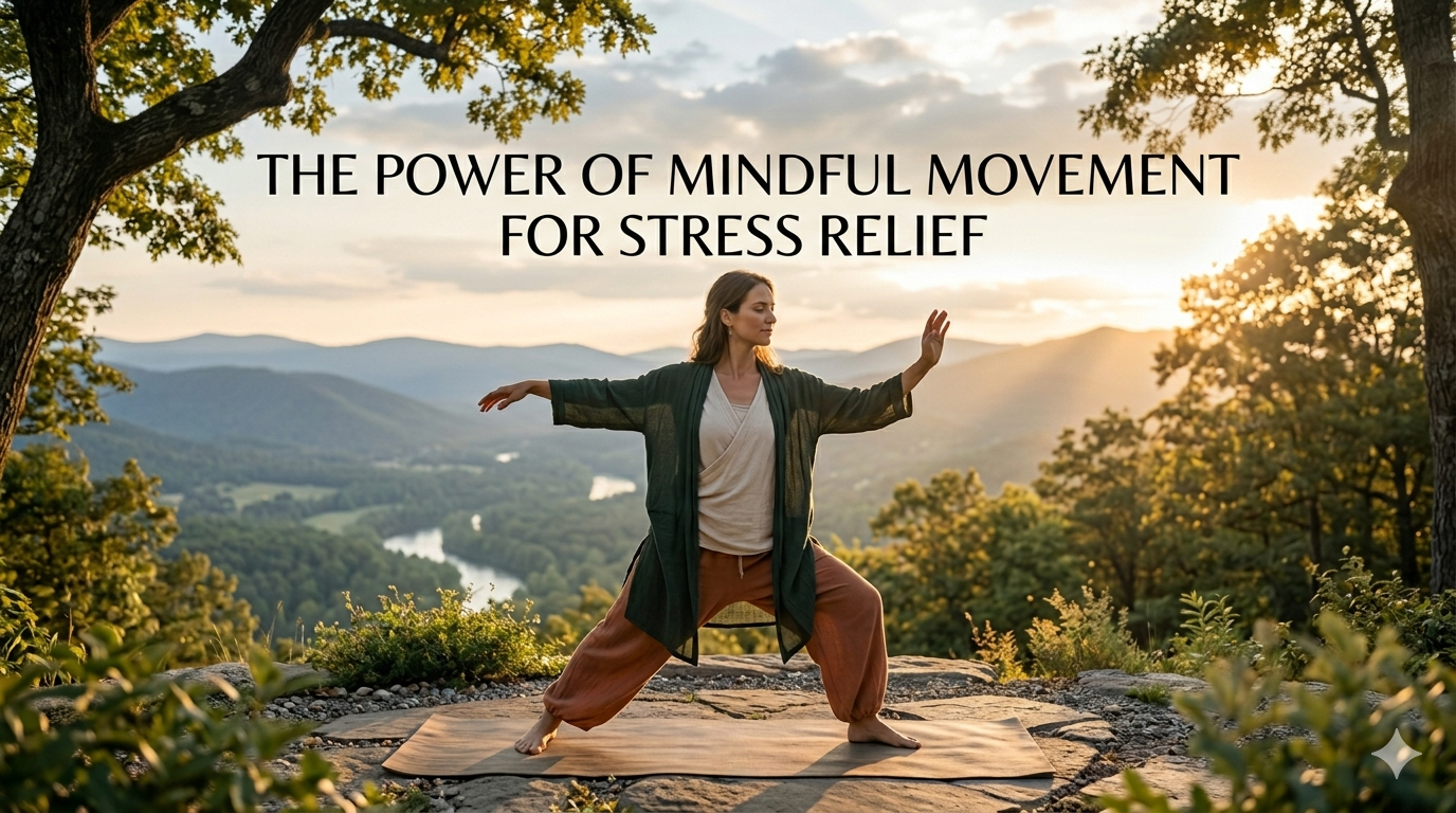 1000132928 A person practicing mindful movement for stress relief and mental clarity.