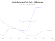 Bitcoin’s bounce from $59K on hold? Whale selling and bearish momentum say… Bitcoin exchange whale ratio