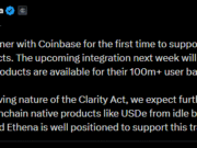 Ethena’s USDe will be ‘available for Coinbase’s 100m+ user base’ next week – ENA jumps 28% Coinbase Ethena