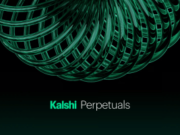 Kalshi launches regulated crypto perpetual futures as US oversight expands Promotional graphic for Kalshi Perpetuals featuring intertwined green abstract loops on a black background, announcing Kalshi’s launch of regulated crypto perpetual futures trading in the United States under CFTC oversight.